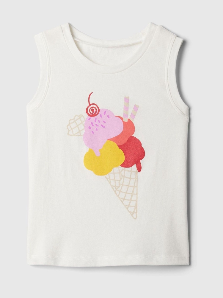 Gap White/Red Summer Sleeveless Vest Top (Newborn-5yrs) - Image 1 of 2