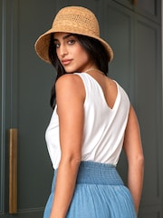 Pour Moi White Sophie Fuller Bust Stretch V-Neck Vest - Image 2 of 4