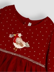 JoJo Maman Bébé Red Robin Appliqué Tulle Party Dress - Image 3 of 3