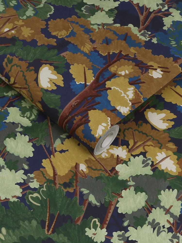 Graham & Brown Blue Folklore Tree Midnight Wallpaper - Image 3 of 3