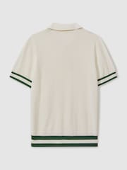 Reiss White Quinn Reiss | Ché Knitted Half-Button Polo Shirt - Image 3 of 5