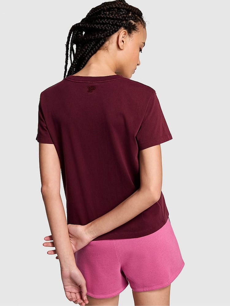 Victoria's Secret PINK Purple Rose Short Sleeve Dreamer T-Shirt - Image 2 of 3