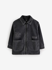 Black 100% Cotton Denim Overshirt (3-16yrs) - Image 1 of 10
