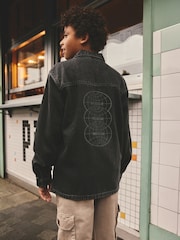 Black 100% Cotton Denim Overshirt (3-16yrs) - Image 5 of 10