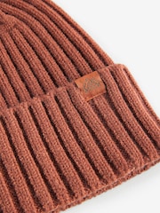 Rust Brown Knitted Beanie Hat (1-16yrs) - Image 2 of 2