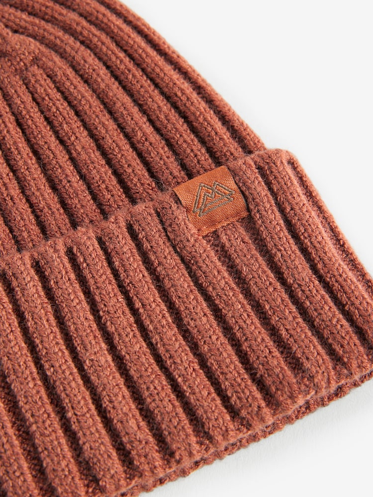Rust Brown Knitted Beanie Hat (1-16yrs) - Image 2 of 2