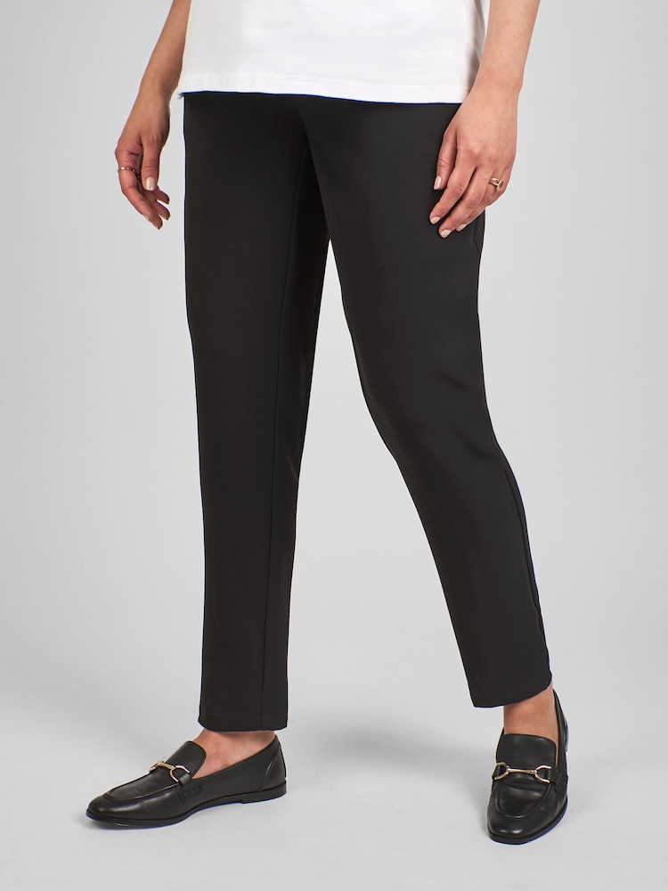 JoJo Maman Bébé Black Tapered Maternity Trousers - Image 1 of 4