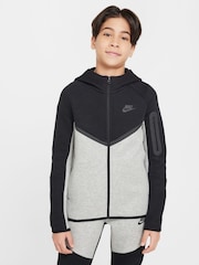 Czarny/jasnoszary - Nike BeigeWhite Tech Fleece Zip Up Hoodie - Image 1 of 9