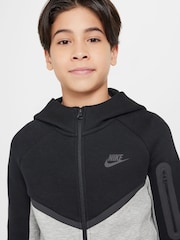 Czarny/jasnoszary - Nike BeigeWhite Tech Fleece Zip Up Hoodie - Image 4 of 9