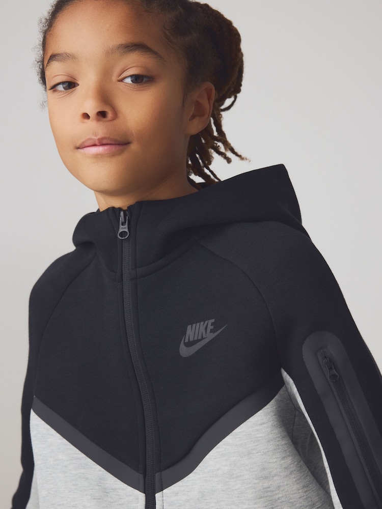 Buy Nike Black/Light Grey Tech Fleece Zip-Up Hoodie from the Next