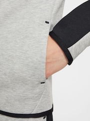 Czarny/jasnoszary - Nike BeigeWhite Tech Fleece Zip Up Hoodie - Image 6 of 9