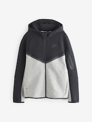 Czarny/jasnoszary - Nike BeigeWhite Tech Fleece Zip Up Hoodie - Image 7 of 9