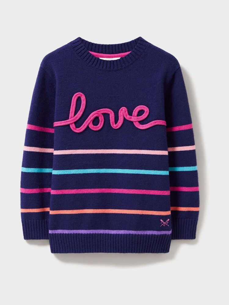 Crew Clothing Love motif Multicoloured Stripe Jumper - Image 2 of 3