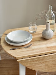 Julian Bowen Natural Linwood Round Drop Leaf Table - Image 2 of 6
