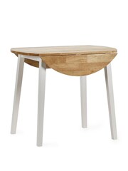 Julian Bowen Natural Linwood Round Drop Leaf Table - Image 4 of 6