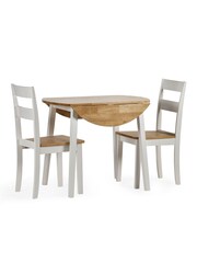 Julian Bowen Natural Linwood Round Drop Leaf Table - Image 5 of 6