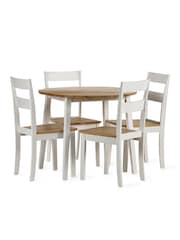 Julian Bowen Natural Linwood Round Drop Leaf Table - Image 6 of 6
