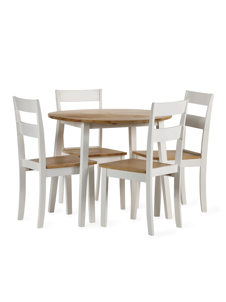 Julian Bowen Natural Linwood Round Drop Leaf Table - Image 6 of 6