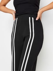 PixieGirl Petite Black Front Stripe Wide Leg Trousers - Image 4 of 5
