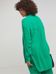 Simply Be Green Oversized Crinkle Shirt - Image 2 of 4