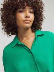 Simply Be Green Oversized Crinkle Shirt - Image 4 of 4