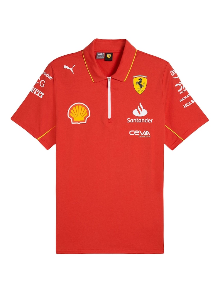 Fanatics Red Scuderia Ferrari 2024 Team 100% Cotton Polo Shirt - Image 2 of 3