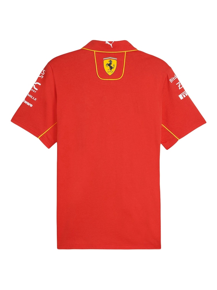 Fanatics Red Scuderia Ferrari 2024 Team 100% Cotton Polo Shirt - Image 3 of 3 Fanatics Red Scuderia Ferrari 2024 Team 100% Cotton Polo Shirt - Image 3 of 3