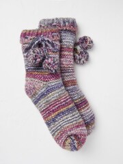 FatFace Purple Womens Space Dye Bedsocks - Image 1 of 2