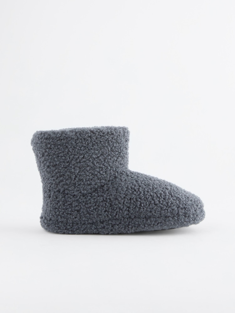 Grey Warm Lined Slipper Boots - Image 2 of 5