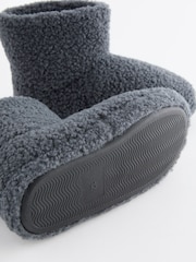 Grey Warm Lined Slipper Boots - Image 4 of 5