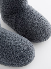Grey Warm Lined Slipper Boots - Image 5 of 5