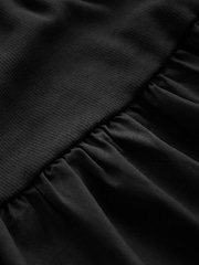 Black Square Neck Jersey 100% Cotton Summer Mini Dress - Image 7 of 7