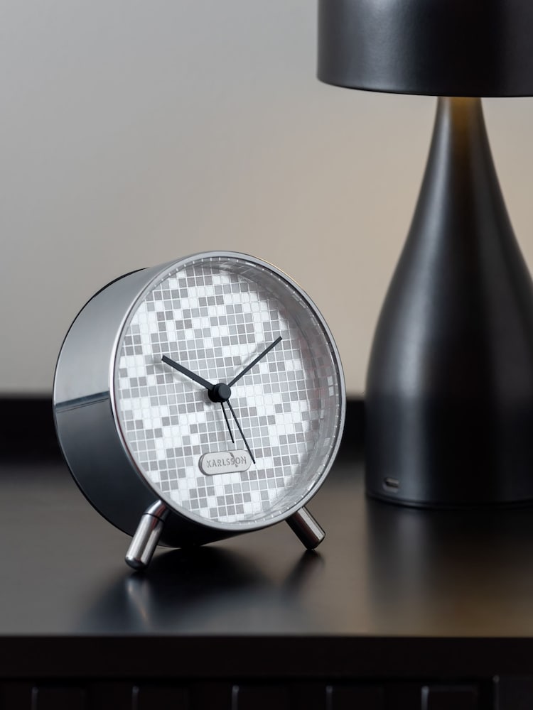 Karlsson Silver Bling Bling Alarm Clock - Image 1 of 4 Karlsson Silver Bling Bling Alarm Clock - Image 1 of 4
