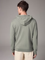 Sage Green Regular Fit Cotton Rich Knit Hoodie - Image 3 of 8