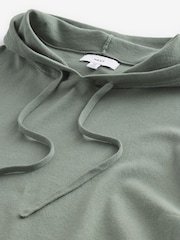 Sage Green Regular Fit Cotton Rich Knit Hoodie - Image 7 of 8