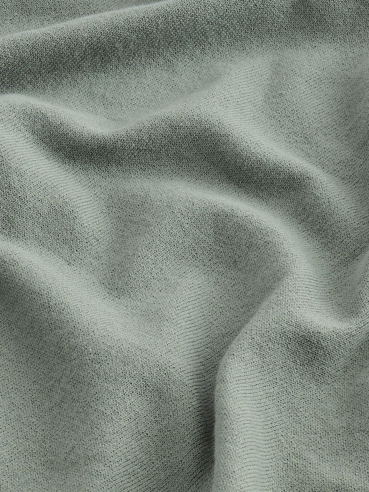 Sage Green Regular Fit Cotton Rich Knit Hoodie - Image 8 of 8