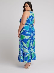 Yours Curve Blue London Abstract Print Maxi Dress - Image 3 of 5