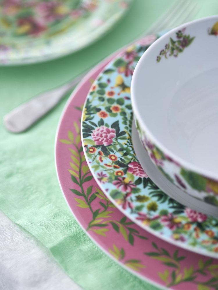 Designers Guild Ikebana Damask Dinner Plates Set Of 4 - Image 3 of 6