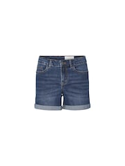 NOISY MAY Dark Blue Mid Rise Stretch Denim Shorts - Image 7 of 8