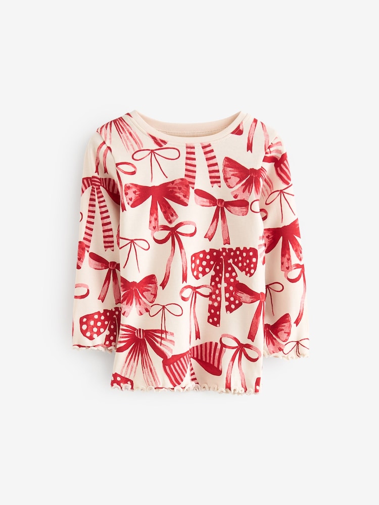 Red Bow/ Heart Long Sleeve Snuggle Pyjamas 3 Pack (9mths-16yrs) - Image 13 of 17