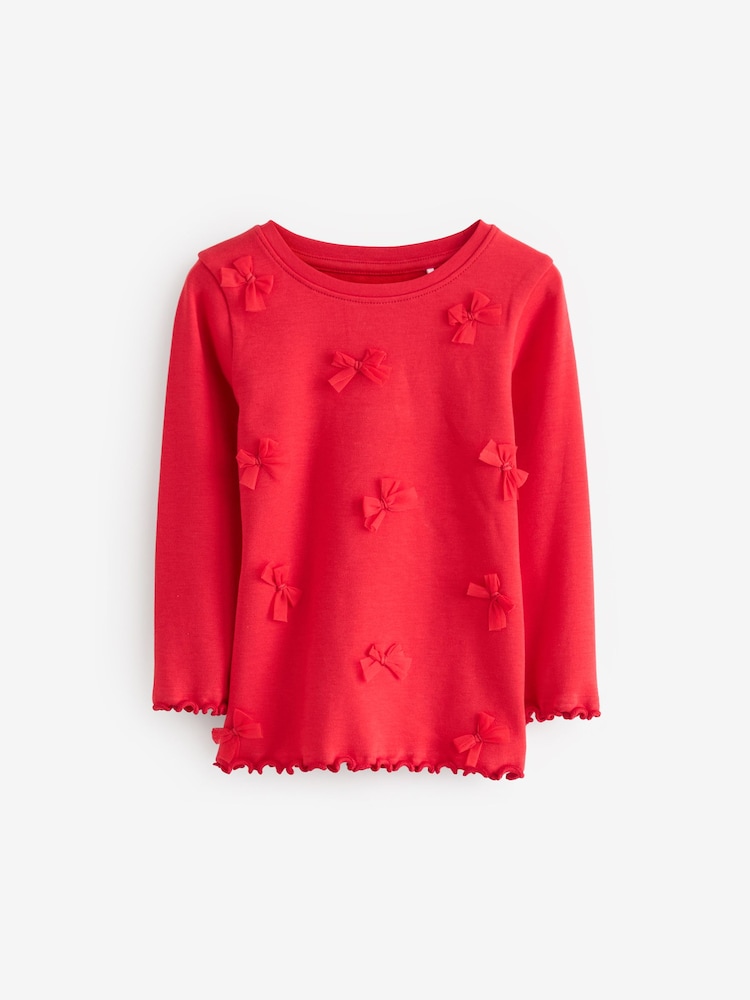 Red Bow/ Heart Long Sleeve Snuggle Pyjamas 3 Pack (9mths-16yrs) - Image 14 of 17