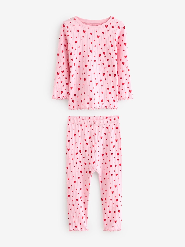 Red Bow/ Heart Long Sleeve Snuggle Pyjamas 3 Pack (9mths-16yrs) - Image 9 of 17