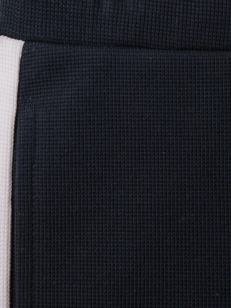 Reiss Navy/White Marl 13-14 yrs Textured Cotton Drawstring Shorts - Image 4 of 4