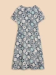 White Stuff Blue 100% Linen Midi Dress - Image 5 of 7
