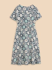 White Stuff Blue 100% Linen Midi Dress - Image 6 of 7