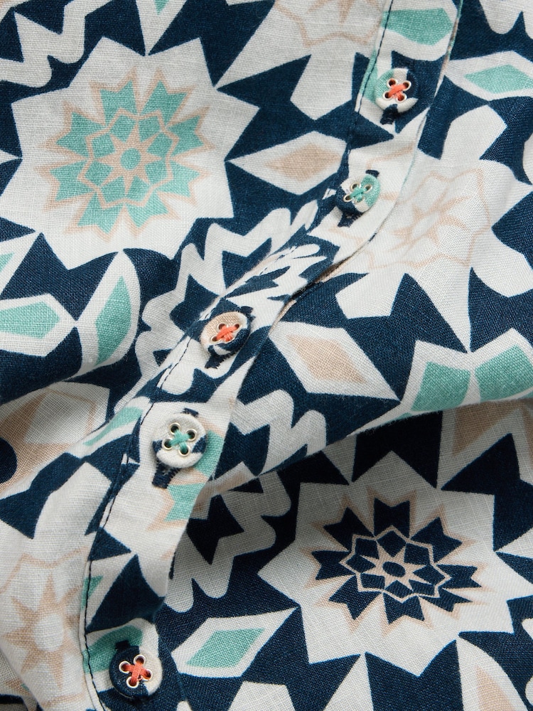 White Stuff Blue 100% Linen Midi Dress - Image 7 of 7