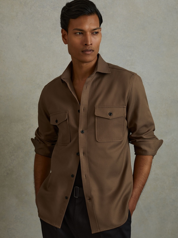 Reiss Arlo Hemdjacke aus Baumwollleinen - Bild 1 von 5
