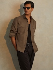 Reiss Arlo Hemdjacke aus Baumwollleinen - Bild 4 von 5