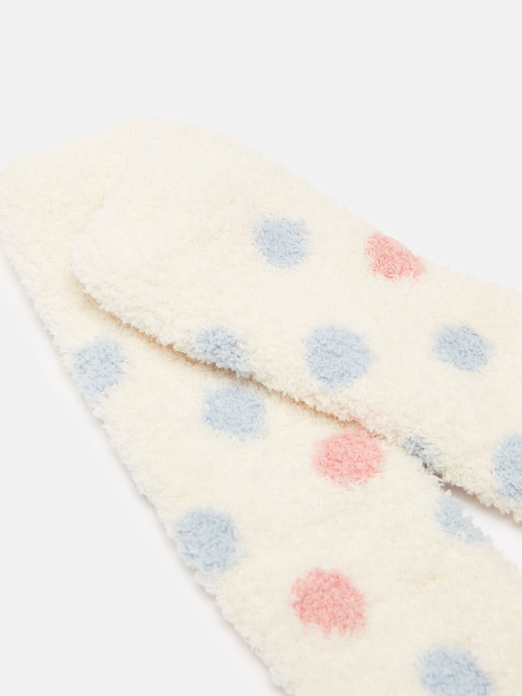 Joules Women's Fluffy Cream Socks (size 4-8) - Image 2 of 3