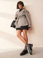 črna - Forever Comfort® Leather Cleat gležnjar z luknjičastim vzorcem in vezalkami na vezalke; z vezalkami čevlji - Slika 1 iz 8